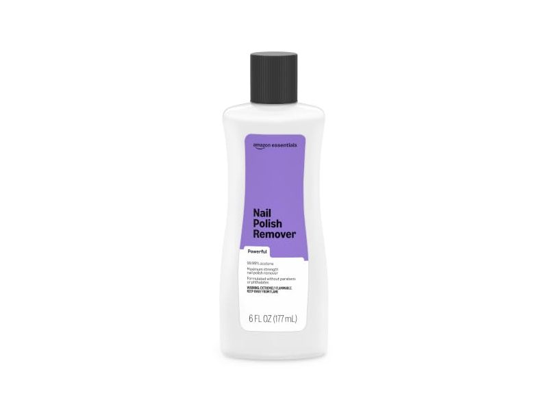 Amazon Essentials Nail Polish Remover, Powerful, 6 fl oz/177 mL