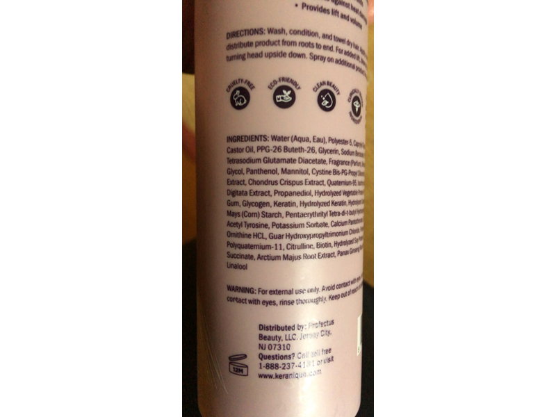 Keranique Rejuvenate Lift & Repair Treatment Spray, Keratin Amino Complex, 3.4 fl oz/100 mL
