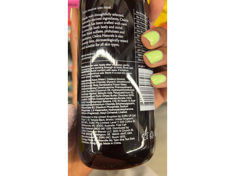 Osana Ultra Hydration Conditioner, Jasmin + Rose Water, 11.8 fl oz/350 mL