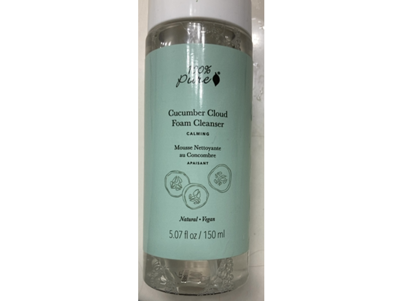 100% Pure Cucumber Cloud Foam Cleanser, 5.07 fl oz/150 mL
