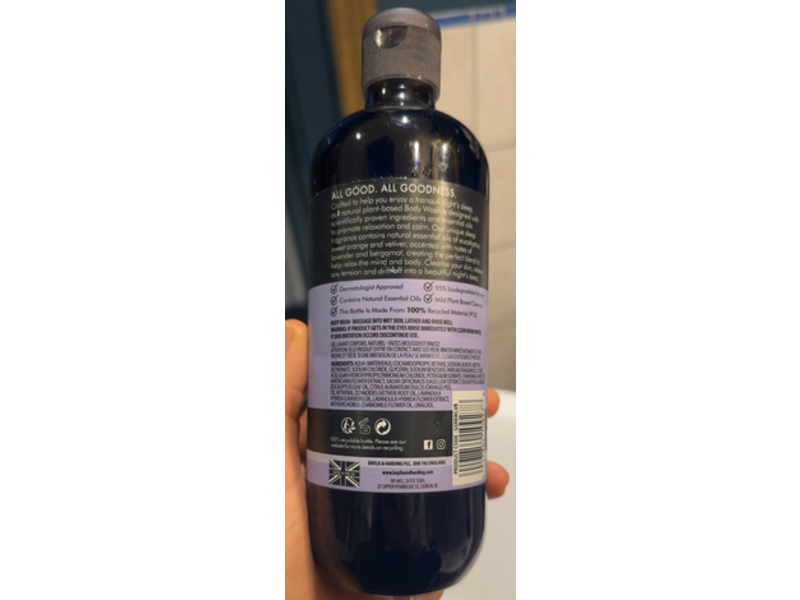 Baylis & Harding Natural Body Wash, Lavender & Bergamot, 16.9 fl oz/500 mL