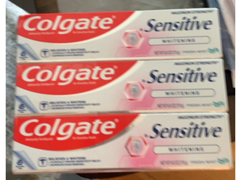 Colgate Sensitive Whitening Toothpaste, Fresh Mint, 6.0 oz/170 g, Pack Of 3