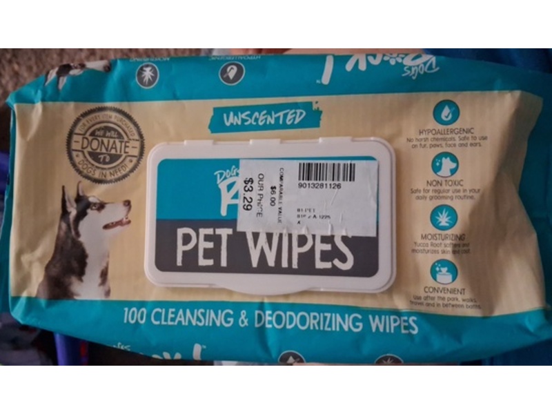 Dogs Rock! Cleansing & Deodorizing Pet Wipes, Unscented, 100 Count