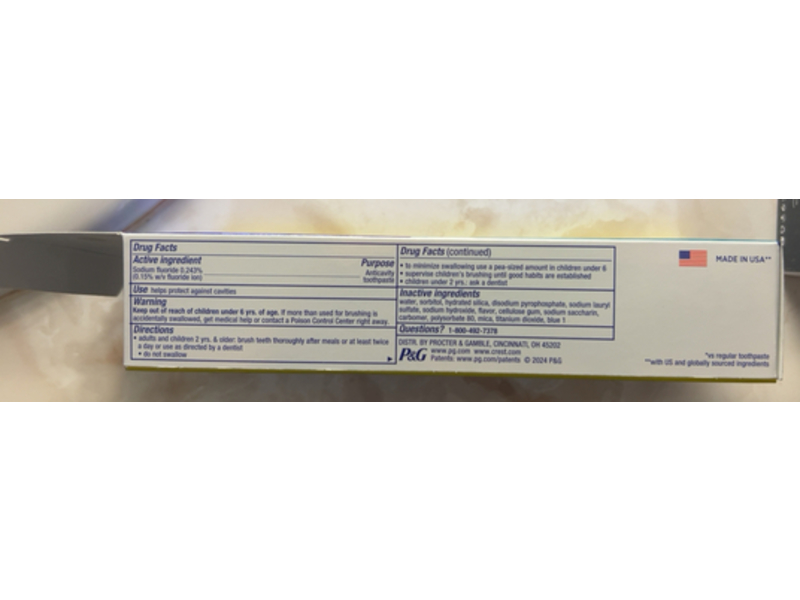 Crest 3D White Advanced Faster Whitening Toothpaste, Deep Clean, 6.6 oz/187 g, Pack Of 2