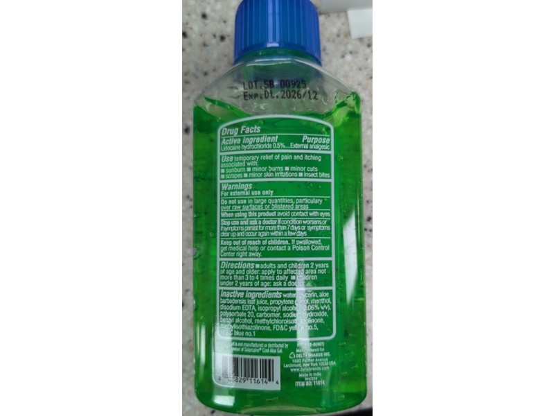 Lucky Super Soft Cooling Relief Sunburn Relief Gel, Lidocaine HCL, 6 oz/170 g