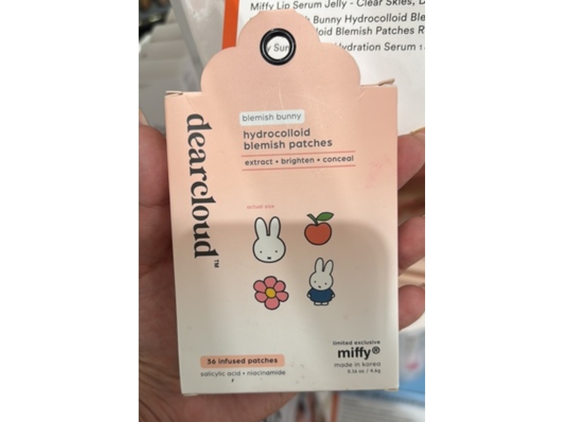 Dearcloud Hydrocolloid Blemish Patches, Miffy Blemish Bunny, 36 Count