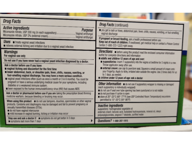 Equate Vaginal Antifungal Miconazole Combination Pack, 0.32 oz/9 g