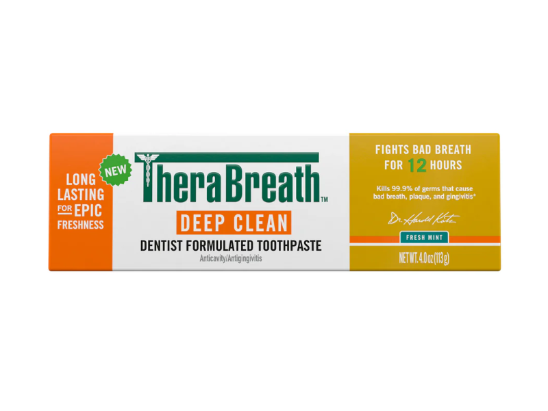 TheraBreath Deep Clean Toothpaste, Fresh Mint, 4 oz/113 g, Pack Of 2