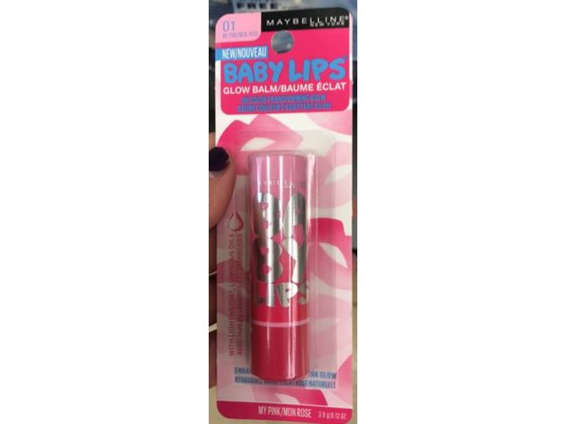 Maybelline New York Baby Lips Glow Balm, 01 My Pink, 0.13 oz/3.9 g