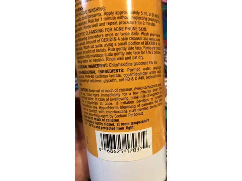 Atlas Dexidin 4 Detergent Detersive Skin Cleanser, Chlorhexidine Gluconate 4% W/V, 450 mL