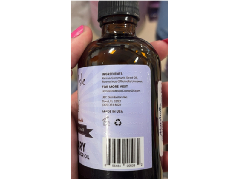 Sunny Isle Rosemary Jamaican Black Castor Oil, 4 fl oz/118 mL