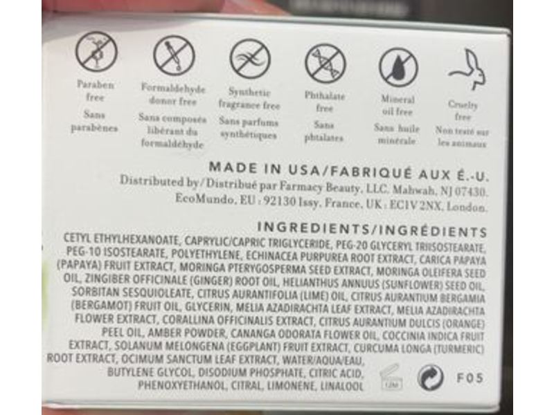 Farmacy Green Clean Makeup Meltaway Cleansing Balm, 1.7 fl oz/50 mL