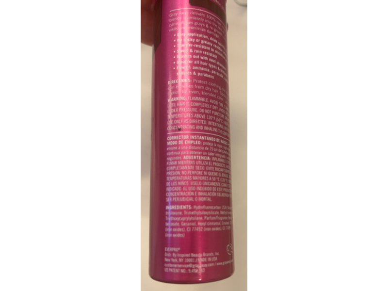 Gray Away Instant Root Cover Up Spray, Dark Brown, 2.5 oz/70.8 g