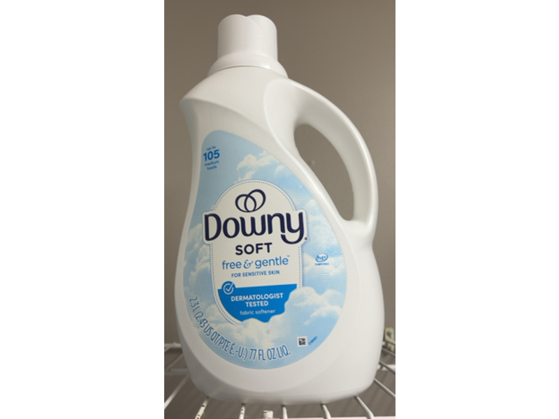 Downy Soft Free & Gentle Fabric Softener, 105 Loads, 77 fl oz/2.3 L