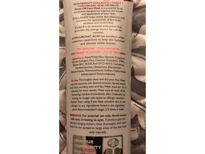 Spascriptions Metallic Wash-off Mask, 5 oz/150 mL