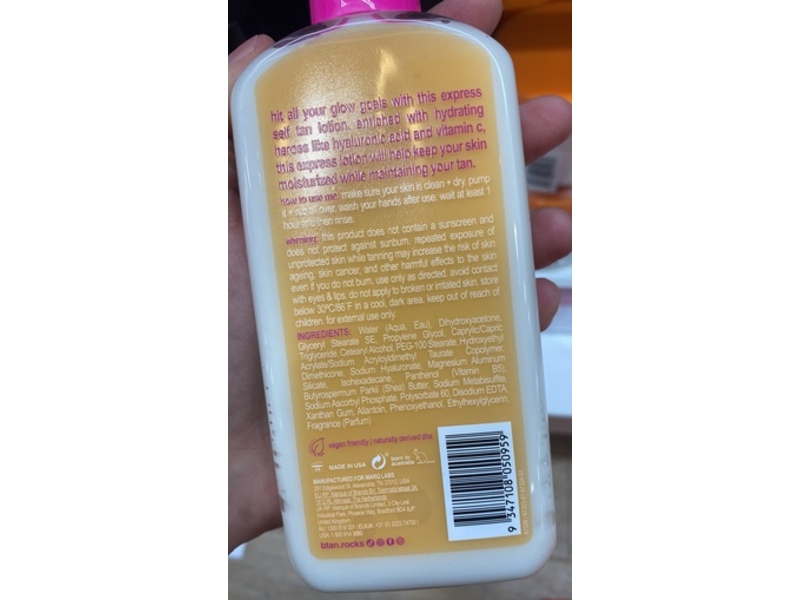 b.tan Glow Your Own Way 1 Hour Express Darkest Self Tan Lotion, 8 fl oz/236 mL