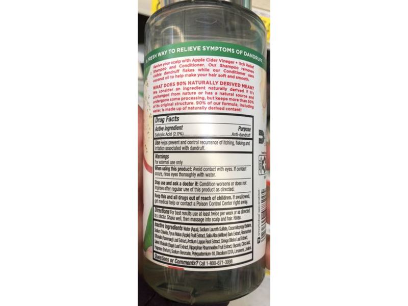 Re-fresh Scalp Care Anti-Dandruff Shampoo, Apple Cider Vinegar + Itch Relief, 13.5 fl oz