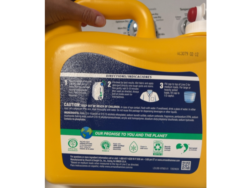 Arm & Hammer Sensitive Skin Plus Fresh Scent Liquid Laundry Detergent, 170 Loads, 170 fl oz/5.03 L