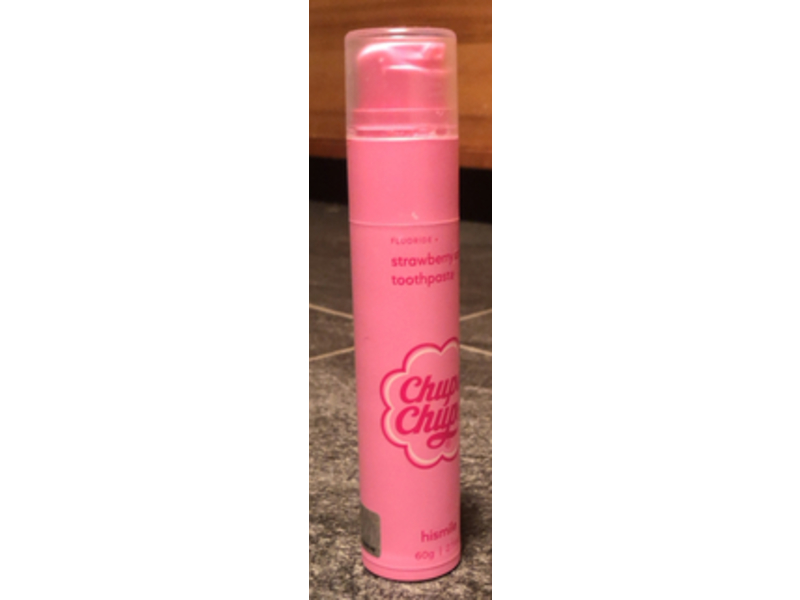 Hismile Chupa Chups Fluoride + Toothpaste, Strawberry Cream, 2.1 oz/60 g