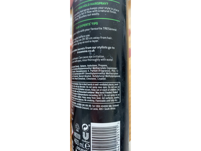 Tresemme Firm Hold Hair Spray, 3 Hold, 400 mL