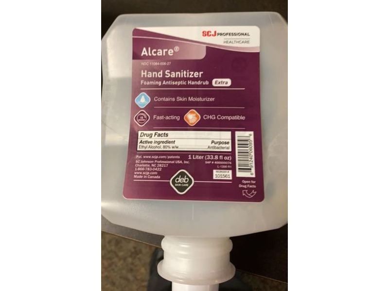 Scj Professional Alcare Foaming Antiseptic Hand Sanitizer, 33.8 fl oz/1 L