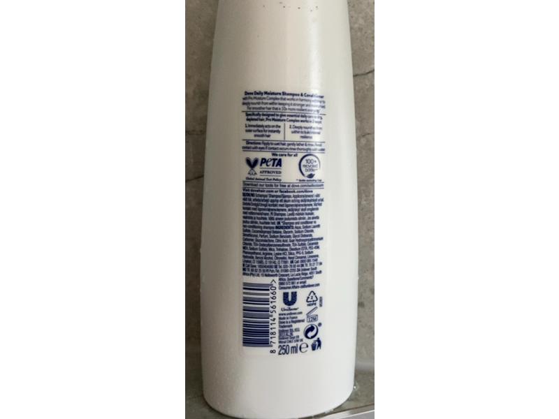 Dove Daily Moisture Shampoo, 250 mL