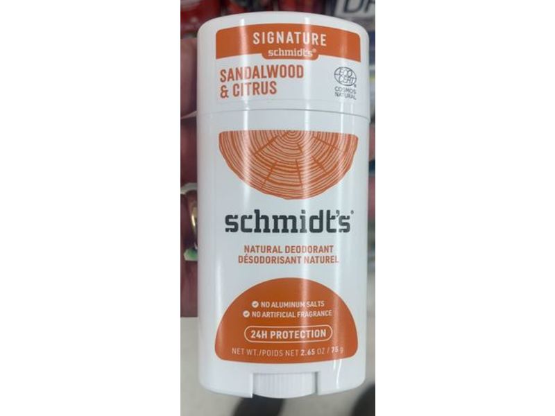 Schmidt's Natural Deodorant, Sandalwood & Citrus Deodorant, 2.65 oz/75 g