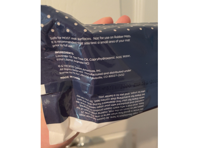 Gaiam Yoga Mat Wipes, 30 Counts