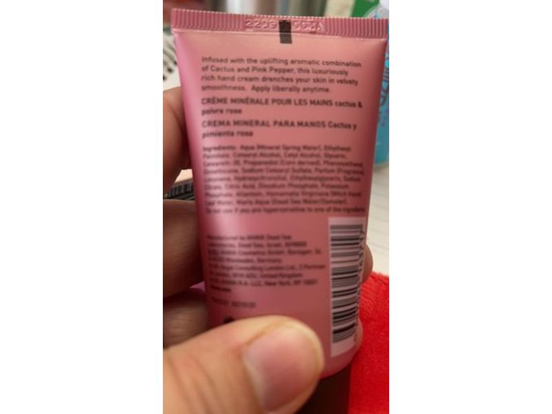 Ahava Deadsea Water Mineral Hand Cream, Cactus & Pink Pepper, 1.3 fl oz/40 mL