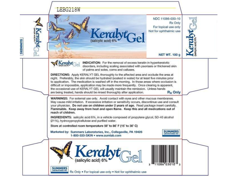 Keralyt (salicylic acid) Topical Gel 6%,100 g, Summers Laboratories, Inc (RX)