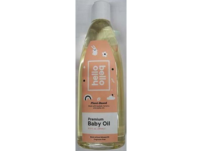Hello Bello Premium Baby Oil, Unscented, 9.5 fl oz/281 mL, Pack Of 2