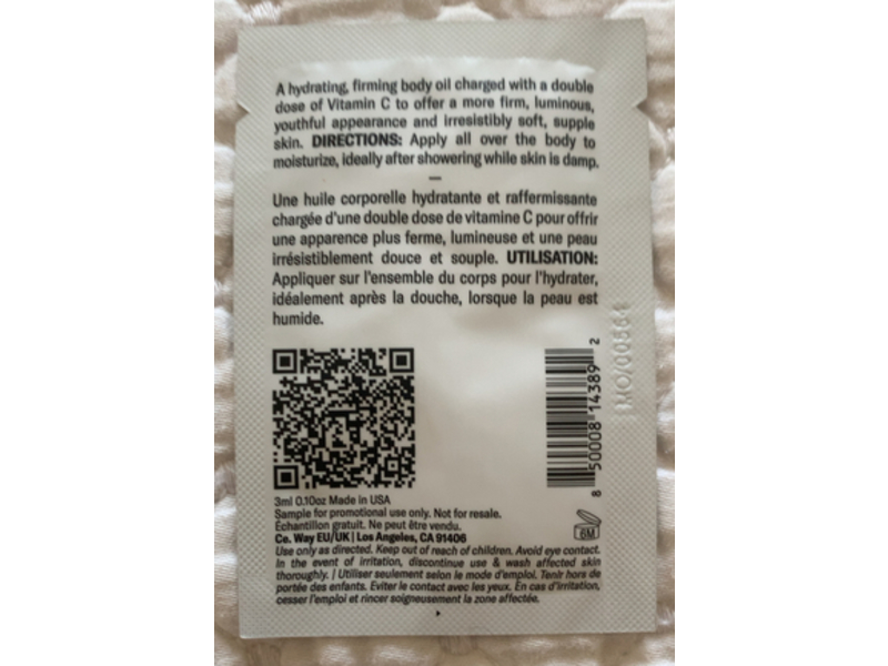 Odacite California C-Glow Hydra-Form Body Oil, Vitamin C & E + Kakadu, 0.10 oz/3 mL