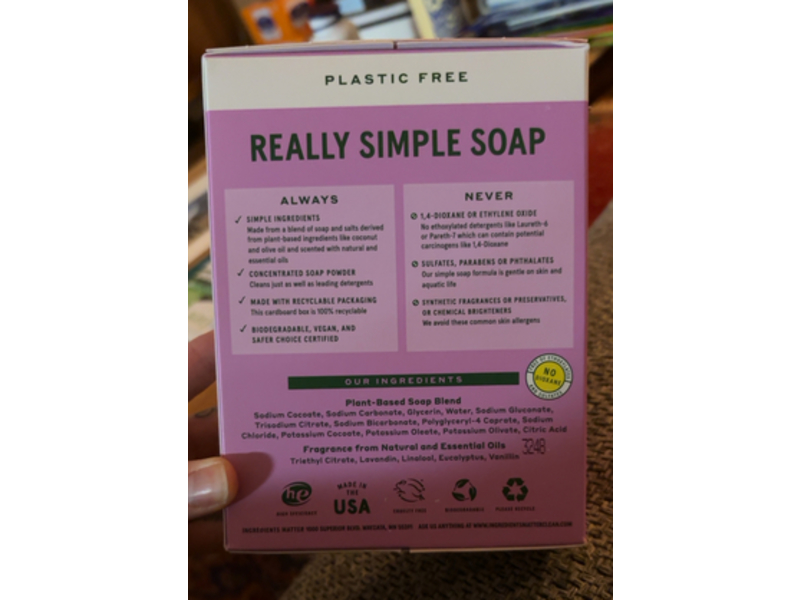 Ingredients Matter Ultra Concentrated Powder Laundry Soap, Lavender, 30 Loads, 15 oz/0.42 kg