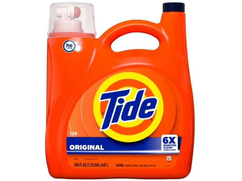 Tide Laundry Detergent Liquid, Original Scent, 126 Loads, 158 fl oz/4.67 L