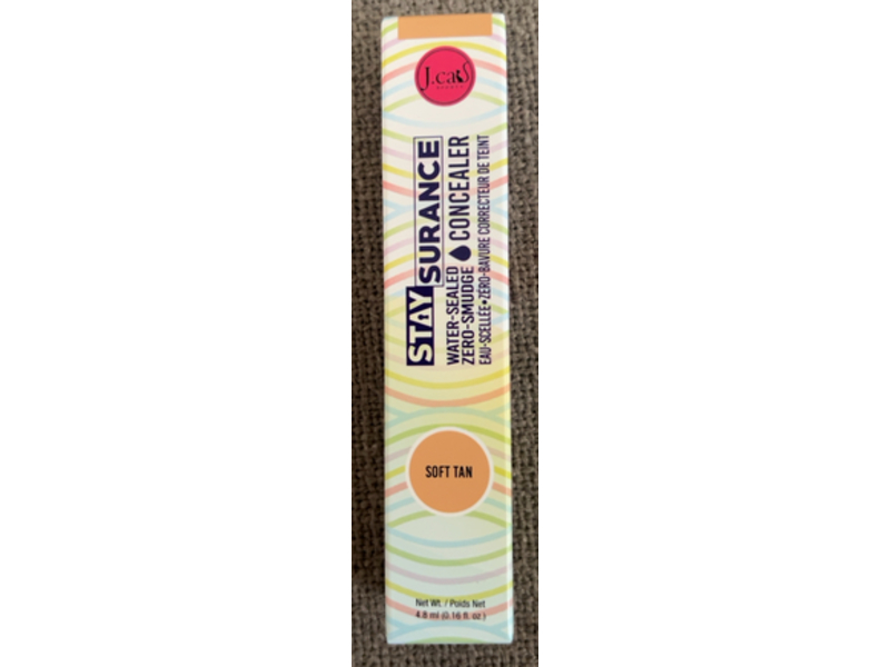 J.Cat Beauty Stay Surance Water-Sealed Zero-Smudge Concealer, Soft Tan, 0.16 fl oz/4.8 mL
