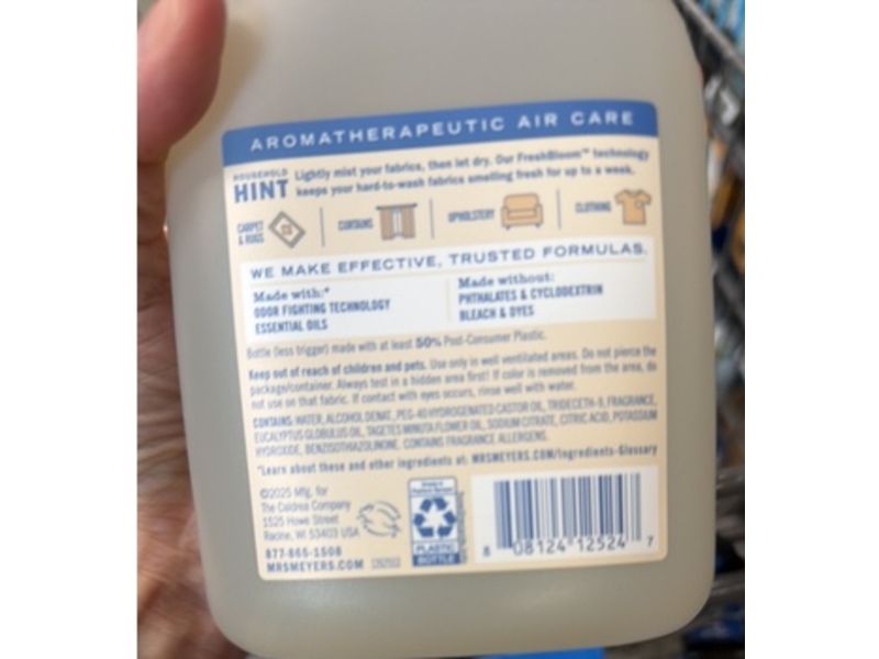 Mrs. Meyer's Clean Day Fabric Freshener, Linen Scent, 20 fl oz/591 mL