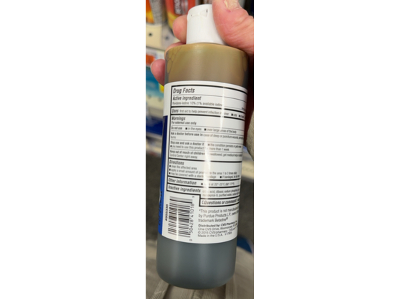 CVS Health Povidone Lodine First Aid Antiseptic Solution, 8 fl oz/237 mL
