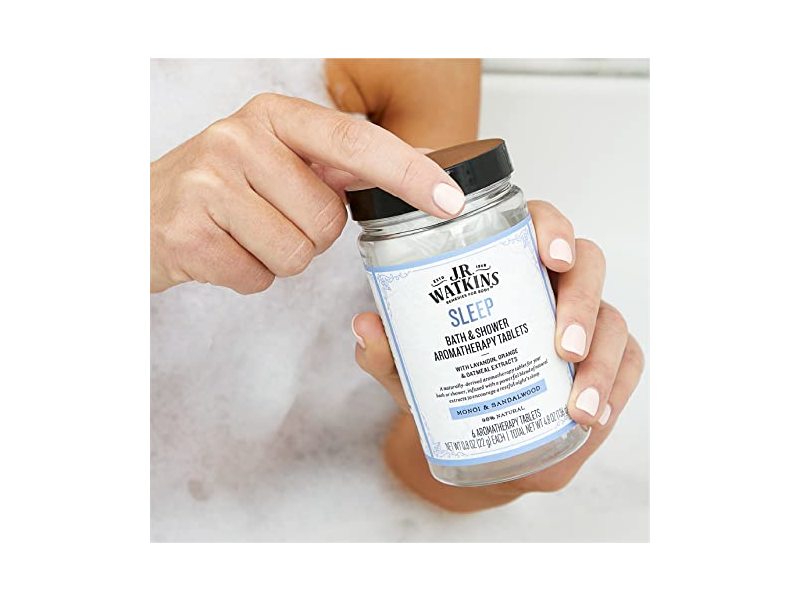 J.R. Watkins Sleep Bath & Shower Aromatherapy Tablets, Monoi & Sandalwood, 5.6 oz