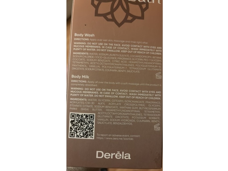 Derela Ritual Bath Body Wash & Body Milk, 6.42 fl oz/190 mL