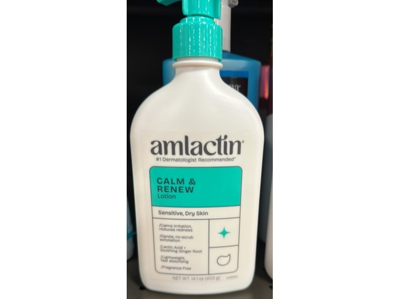 Amlactin Calm & Renew Lotion, Lactic Acid+Ginger Root, 14.1 oz/400 g