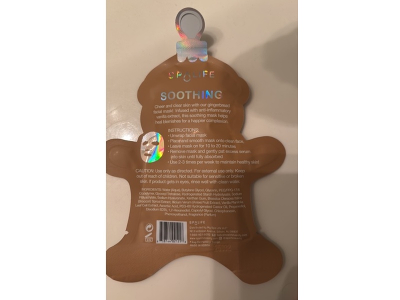 Spalife Soothing Facial Mask, Warm Aroma Freshly Baked Gingerbread, 0.81 oz/23 g