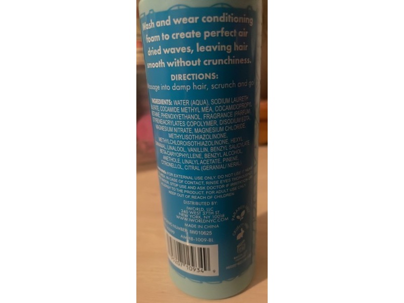 Amora Air Dry Activation Wave Enhancing Hair Foam, 6.25 fl oz/185 mL