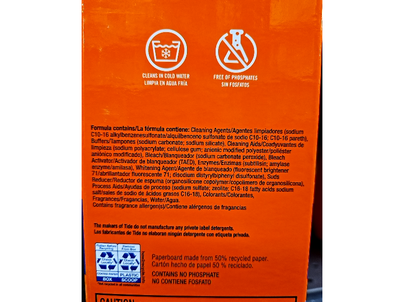 Tide Powder Laundry Detergent, Original, 95 Loads, 120 oz/3.41 kg