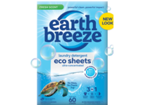 Earth Breeze Laundry Detergent Eco Sheets, Fresh Scent, 60 Loads, 30 Count - thumbnail 1