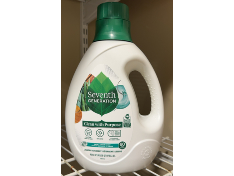 Seventh Generation Liquid Laundry Detergent Biodegradable Sage and Cedar Scent, 90 fl oz/2.6 L