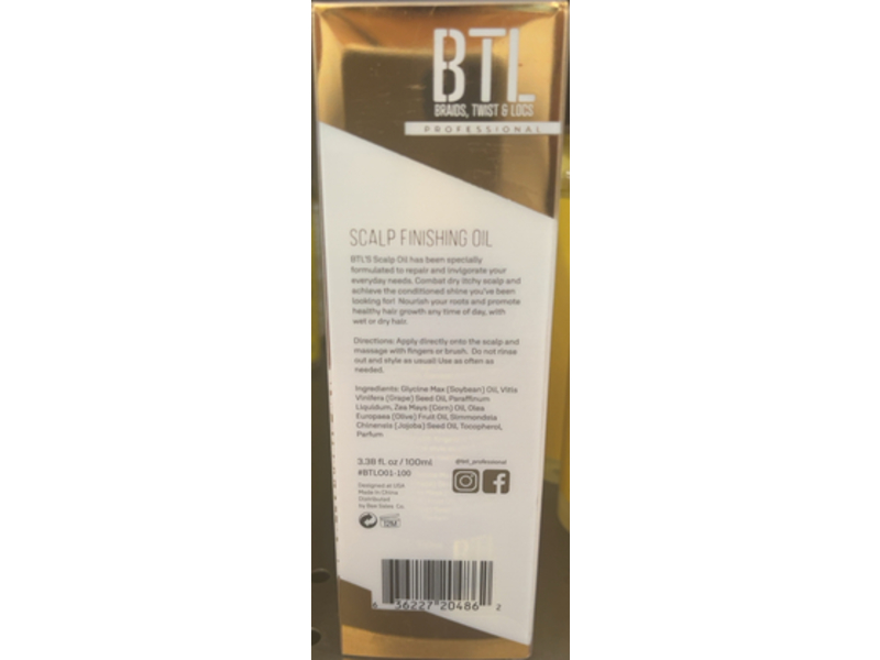 BTL Professional Scalp Finishing Oil, 3.38 fl oz/100 mL