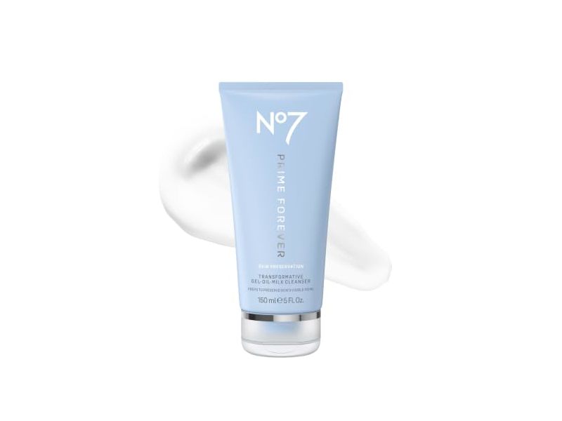 No7 Prime Forever Transformative Gel-Oil-Milk-Cleanser, 5.2 fl oz/150 mL