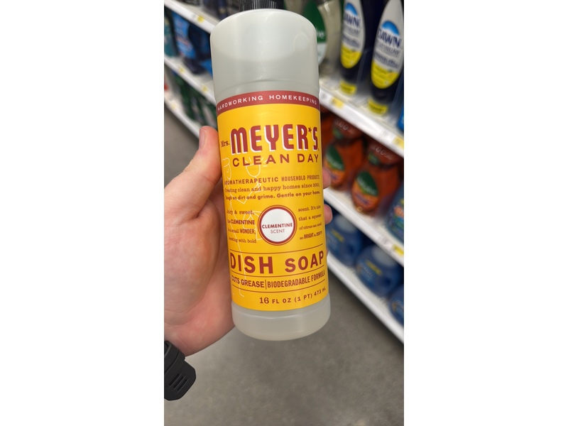 Mrs. Meyer's Clean Day Dish Soap, Clementine Scent, 16 fl oz/473 mL