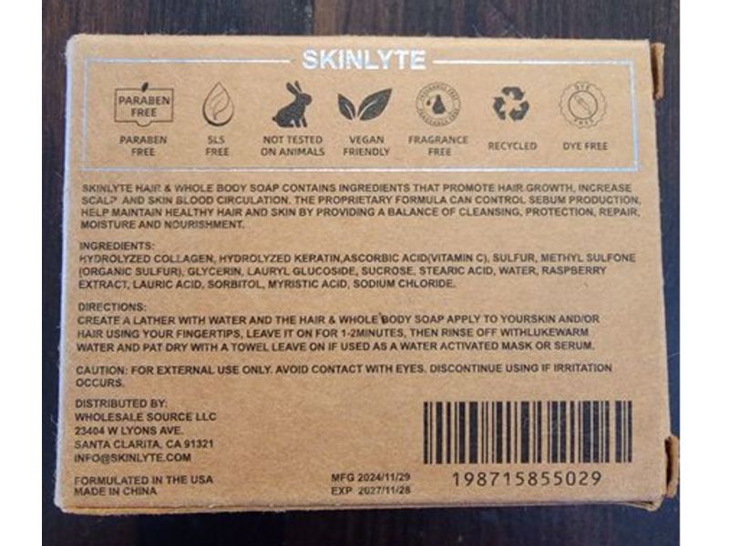 Skinlyte Hair & Whole Body Bar, 3.5 oz/100 g, 2 Count