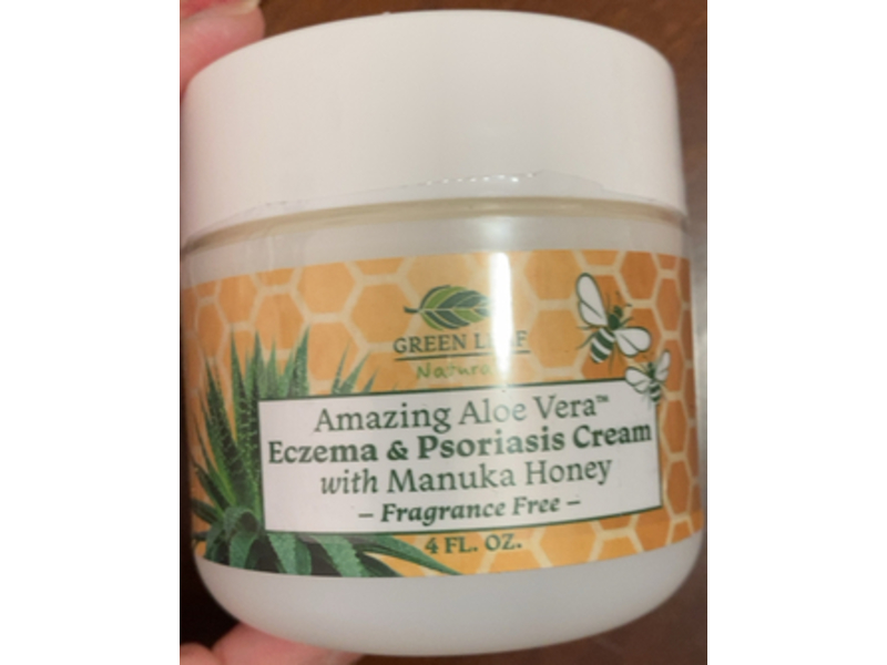 Green Leaf Naturals Amazing Aloe Vera Eczema & Psoriasis Cream, Manuka HOney, ragrance Free, 4 fl oz